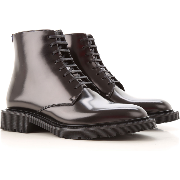 Giày Saint Laurent Army Lace Up Boot Black 632412-1Y000-1000 - Ảnh 2