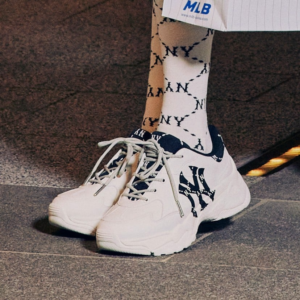 Giay MLB Big Ball Chunky Diamond Monogram NY 'White Black' 3ASHCDM2N-50BKS