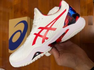 Alternative view of Giày Asics Court FF Novak LE 'White Classic Red' 1041A202-110