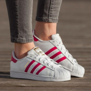 Alternative view of Giày Adidas Superstar J 'White Pink Buzz'  B23644