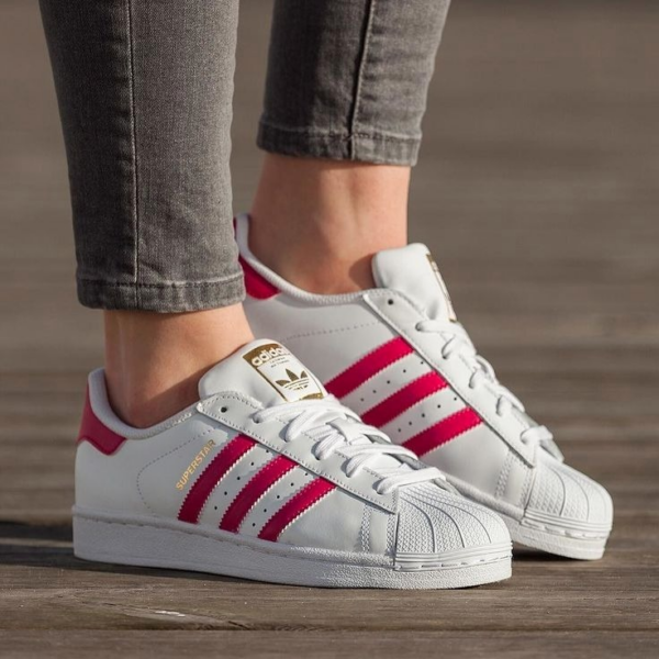 Giày Adidas Superstar J 'White Pink Buzz'  B23644 - Ảnh 2