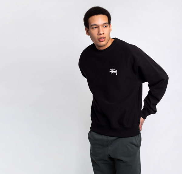 Áo Stussy Basic Stock Crew Black - Ảnh 4