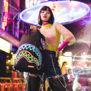 Alternative view of Sprayground Neon Line Printed Shark Black Back Pack B07TXLK65R