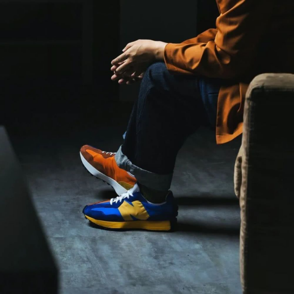 Giày New Balance 327 Marine Blue Orange MS327LAA - Ảnh 5