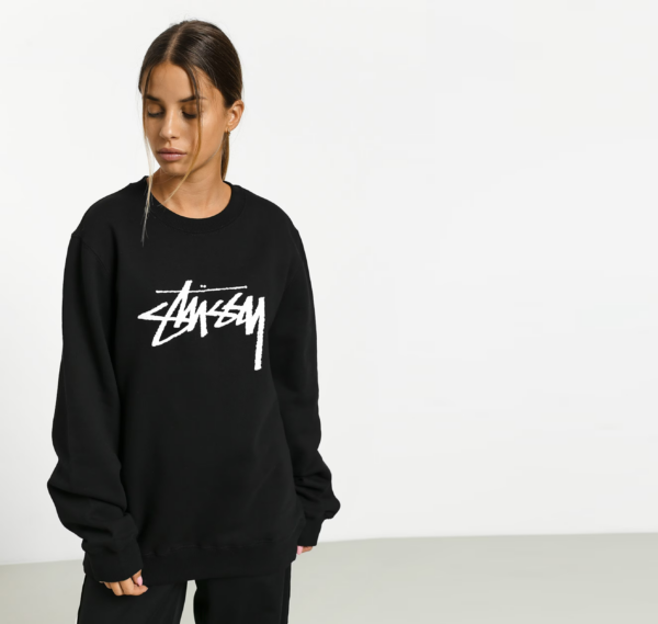 Áo Stussy Basic Stock Crew Black - Ảnh 3