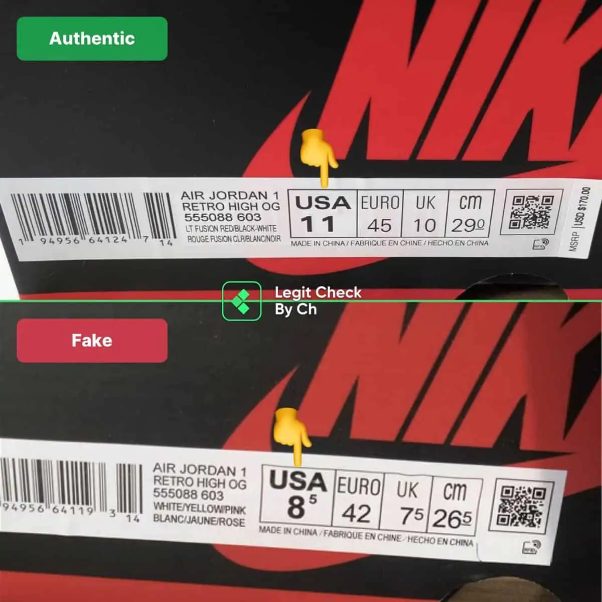 Mách bạn cách nhận biết Air Jordan 1 Light Fusion Red thật và giả Hinh anh 18: Mach ban cach nhan biet Air Jordan 1 Light Fusion Red that va gia
