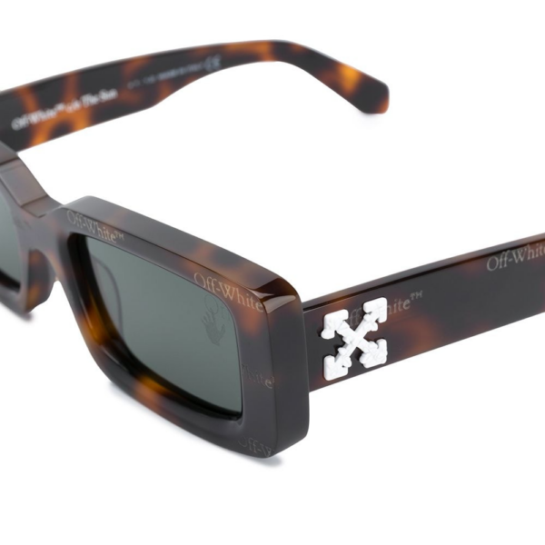 Kính Off-White Arthur Rectangle-Frame Sunglasses 'Black' OWRI023F20PLA0016003 - Ảnh 2
