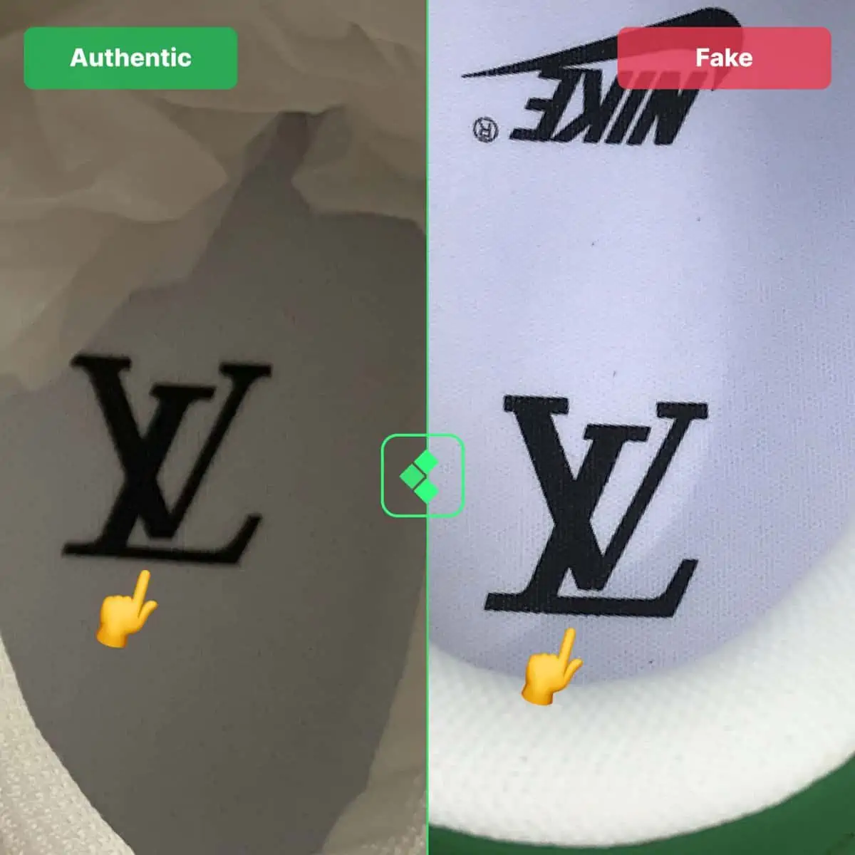 Mách bạn cách nhận biết Louis Vuitton Air Force 1 thật và giả Hinh anh 12: Mach ban cach nhan biet Louis Vuitton Air Force 1 that va gia