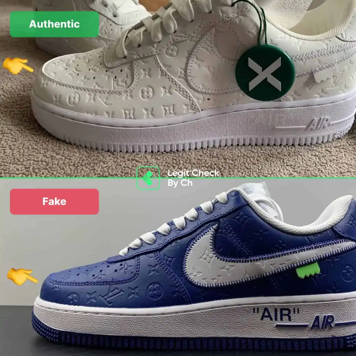 Mách bạn cách nhận biết Louis Vuitton Air Force 1 thật và giả Hinh anh 10: Mach ban cach nhan biet Louis Vuitton Air Force 1 that va gia