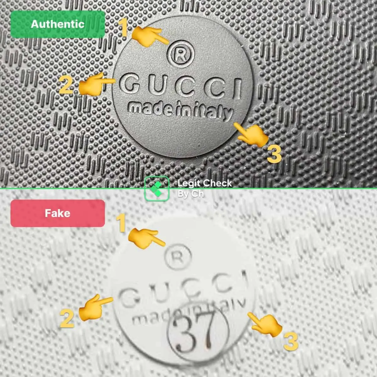 Cách phân biệt những đôi Gucci Slide là real hay fake Hinh anh 2: Cach phan biet nhung doi Gucci Slide la real hay fake