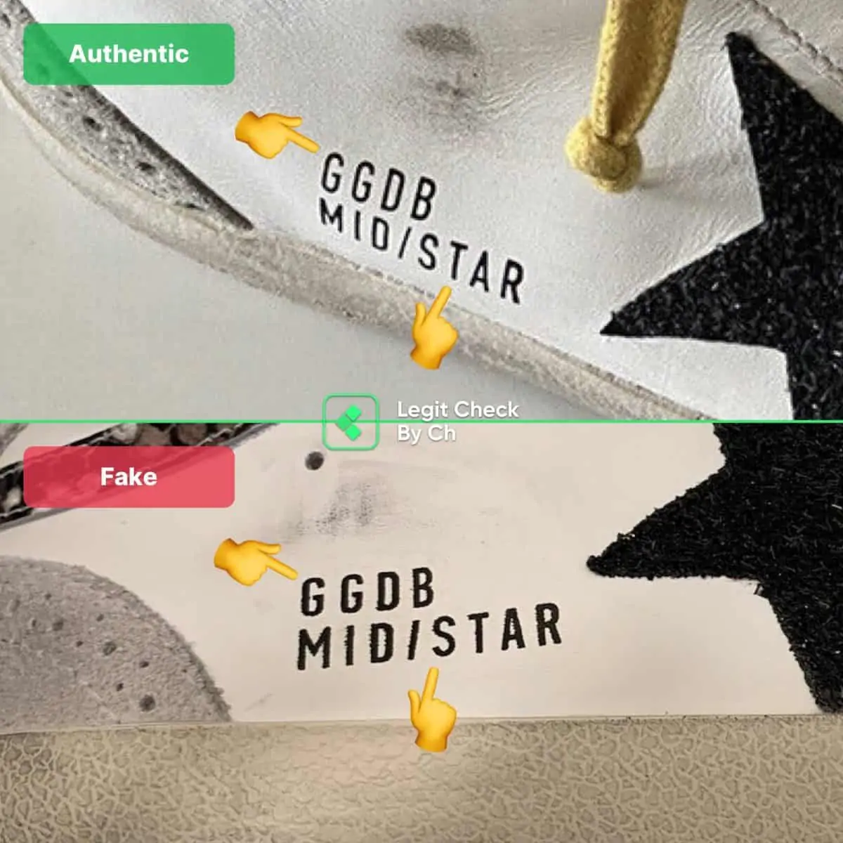 Cách phân biệt những đôi Golden Goose Mid Star là real hay fake Hinh anh 5: Cach phan biet nhung doi Golden Goose Mid Star la real hay fake