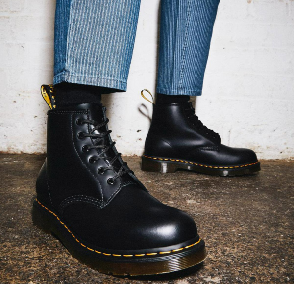 Giày Dr. Martens 101 Black Smooth Leather Lace Up Boots 26230001 - Ảnh 3