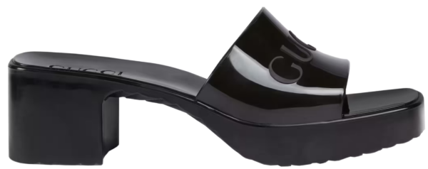 Dép Gucci Womens Rubber Slide Sandal 'Black Rubber' 624730-J8700-1000