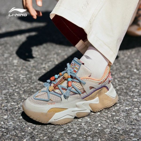 Giày Li Ning Qianxingce Series Pearl 'White Grey' AGLR172-3 - Ảnh 2