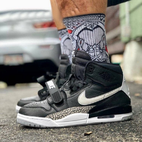 Giày Nike Jordan Legacy 312 'Black Cement' AV3922-001 - Ảnh 2