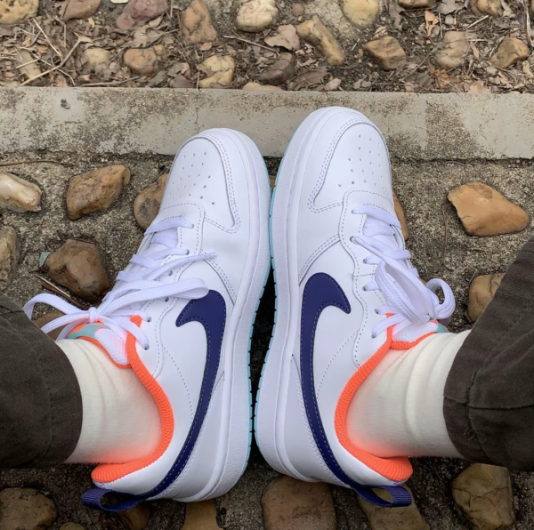 Giày Nike Court Borough Low 2 GS 'White Dark Purple Dust' BQ5448-112 - Ảnh 2