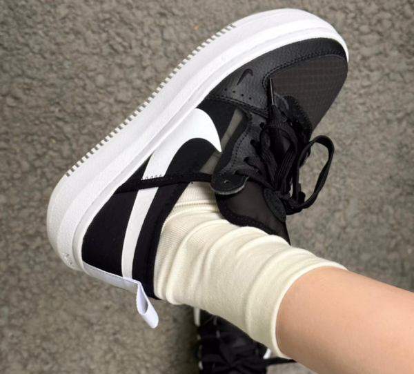 Giày Nike Wmns Court Vision Alta TXT 'Black White' CW6536-001 - Ảnh 4