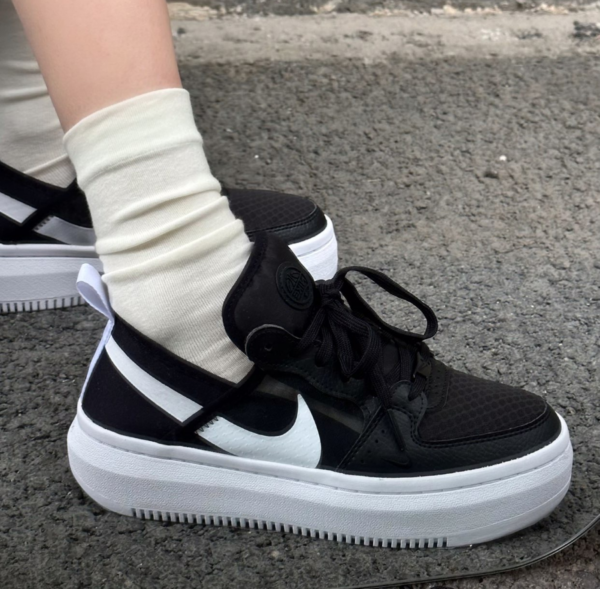 Giày Nike Wmns Court Vision Alta TXT 'Black White' CW6536-001 - Ảnh 5