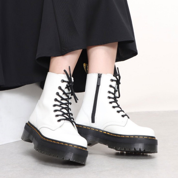 Giày Dr.Martens JADON Polished Smooth White 15265100 - Ảnh 4