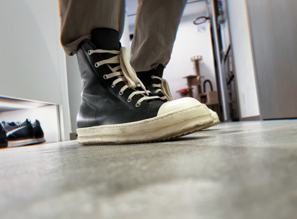 Giày Rick Owens Leather Ramones Sneakers RU21S6890 - Ảnh 4