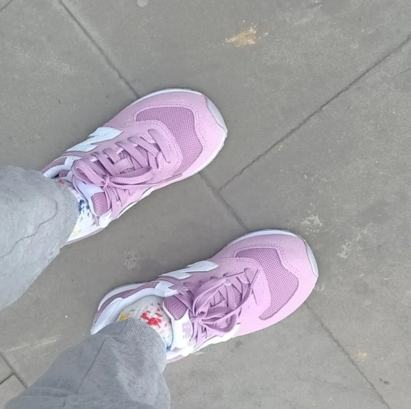 Giày New Balance Wmns 574 'Purple White' WL574OAC - Ảnh 8