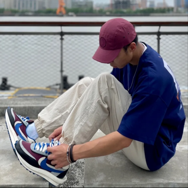 Giày Nike Sacai x Undercover x LDWaffle 'Night Maroon Team Royal' DJ4877-600 - Ảnh 3