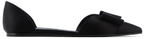 Giày Armani Satin Ballerinas With Bow 'Black' X3D271XD064100002