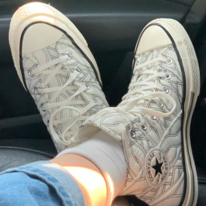 Giay Converse Wmns Chuck 70 High 'Runway Cable Egret Black' 568674C