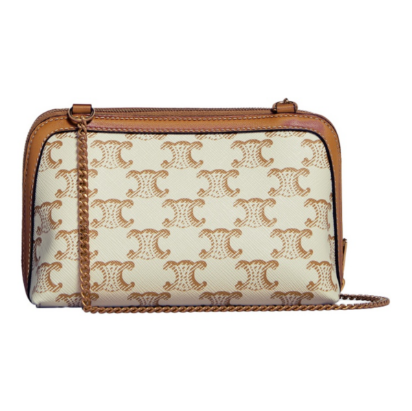 Túi Celine Clutch With Chain Canvas 'White Tan' 10E382CBX-01TA - Ảnh 3