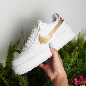 Alternative view of Giày Nike Wmns Air Force 1 Shadow 'White Metallic Gold' DM3064-100