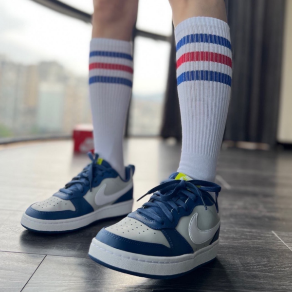 Giày Nike Court Borough Low 2 'Grey Fog Mystic Navy' BQ5448-016 - Ảnh 4