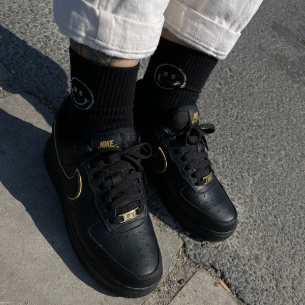 Giày Nike Wmns Air Force 1 Low '07 Essential 'Black Gold Swoosh' AO2132-005 - Ảnh 4