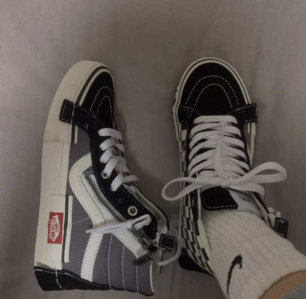 Giày Vans Sk8-Hi Reissue Cap Grey Black VN0A3WM1603 - Ảnh 4