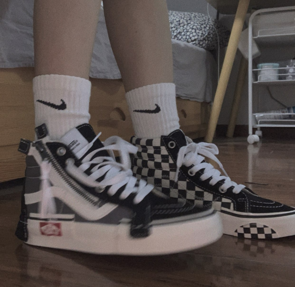 Giày Vans Sk8-Hi Reissue Cap Grey Black VN0A3WM1603 - Ảnh 5