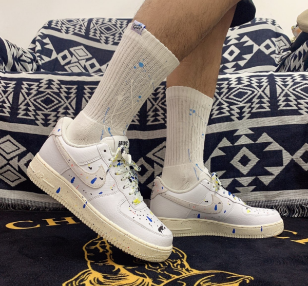 Giày Nike Air Force 1 LV8 3 Paint Splatter Light Grey DJ2598-100 - Ảnh 3