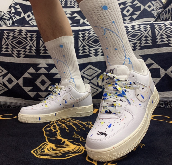 Giày Nike Air Force 1 LV8 3 Paint Splatter Light Grey DJ2598-100 - Ảnh 4