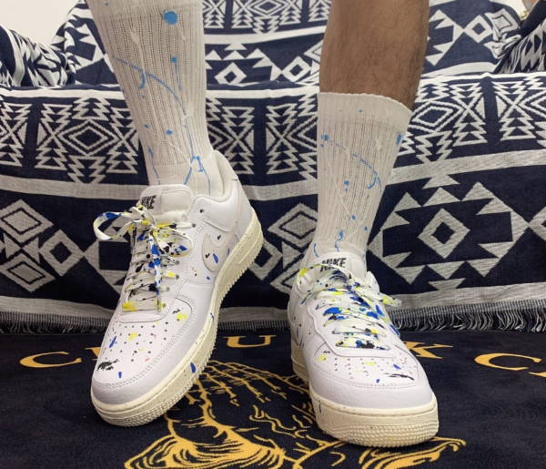 Giày Nike Air Force 1 LV8 3 Paint Splatter Light Grey DJ2598-100 - Ảnh 6