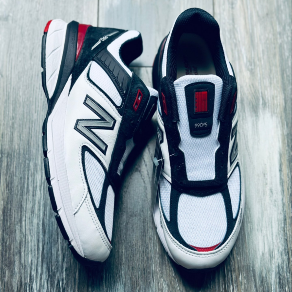 Giày New Balance 990v5 Made in USA 'White Carbon Red' M990NL5 - Ảnh 4