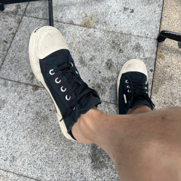 Giày Balenciaga Paris Low Top Trainers 'Black White' 688754W3RC21090 - Ảnh 3