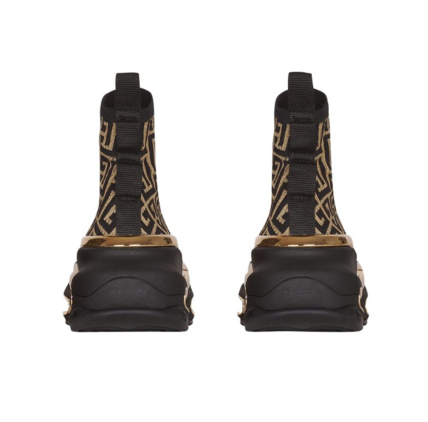 Giày Balmain B-bold High Top Bicolor 'Black And Gold' XN0VJ684TKMPEAD - Ảnh 4