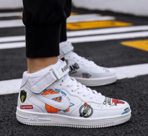 Giày NIke Supreme x NBA x Air Force 1 Mid 07 'White' AQ8017