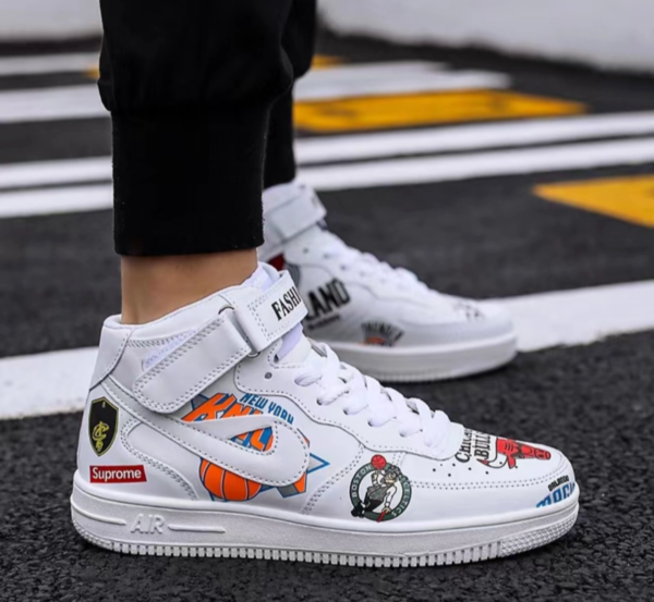 Giày NIke Supreme x NBA x Air Force 1 Mid 07 'White' AQ8017-100 - Ảnh 2
