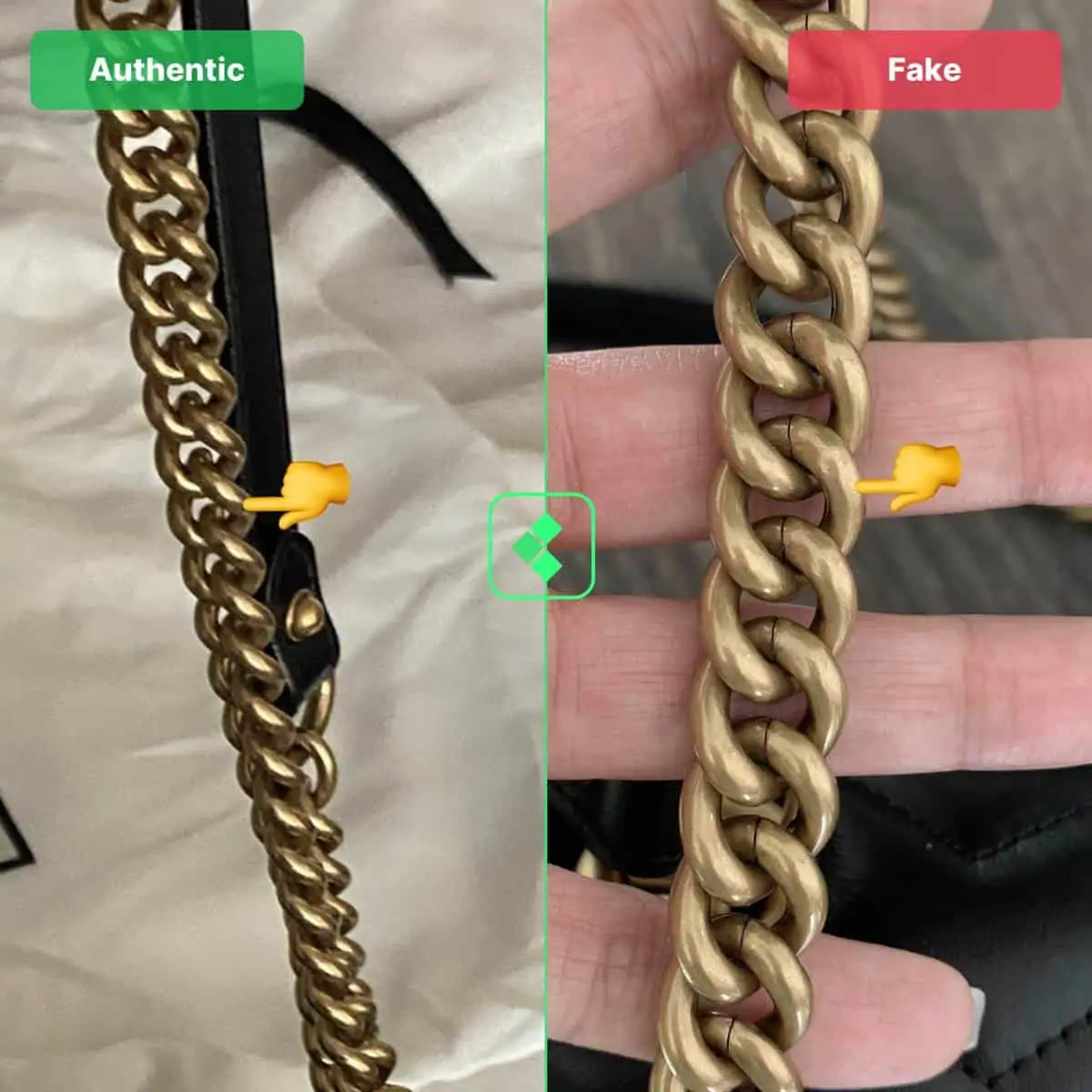 9 cách phân biệt một chiếc túi Gucci Marmont giả Hinh anh 10: 9 cach phan biet mot chiec tui Gucci Marmont gia