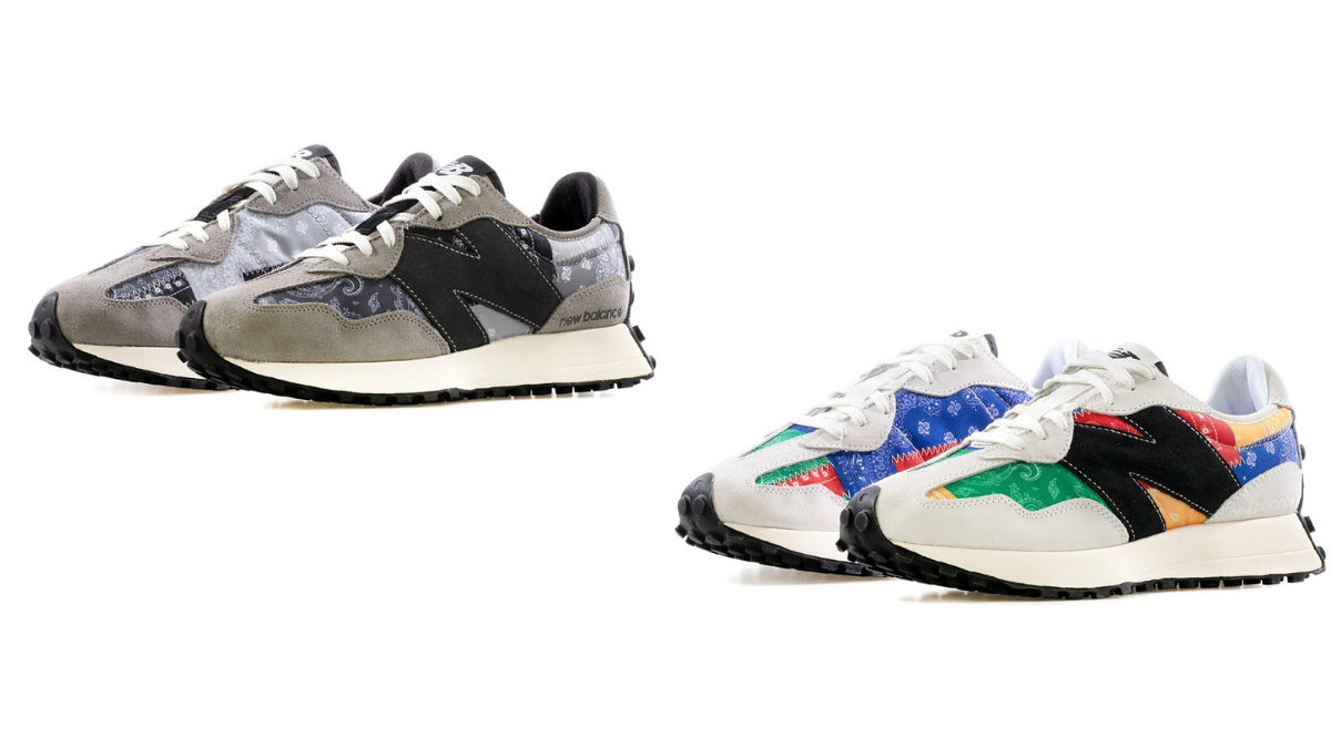 Hinh anh 2: Shoe Palace lam moi mau giay New Balance 327 bang hoa tiet Paisley