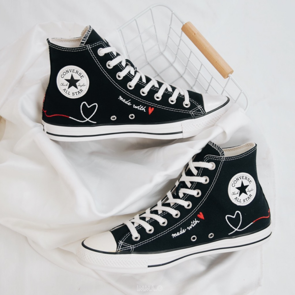 Giày Converse Chuck Taylor All Star High 'Made with Love Black' 171158F - Ảnh 4