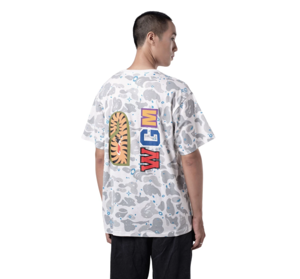 Áo Bape Space Camo Shark Tee White Multi B-SPCSTWHTM - Ảnh 2