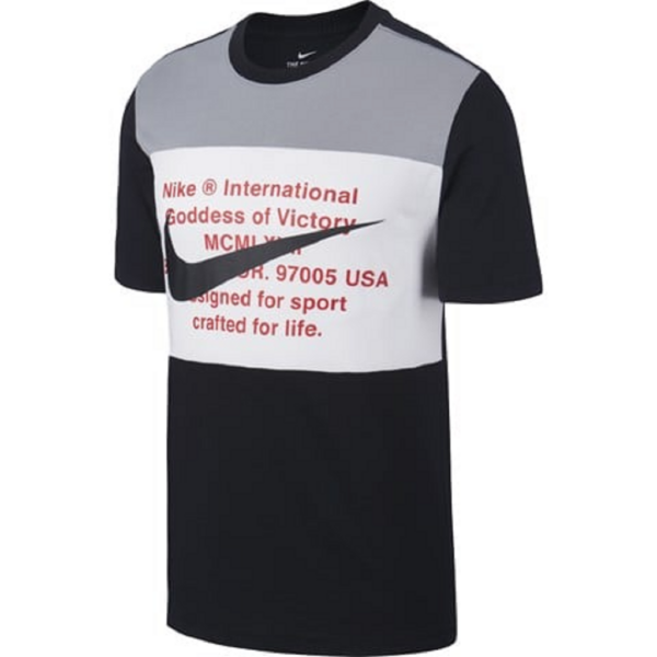 Áo Nike Sportswear Swoosh Shortsleeve Shirt 'BlackGreyWhite' CU9736-013
