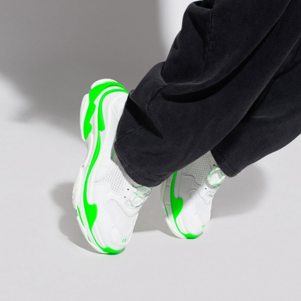 Giày Balenciaga Triple S Sneaker 'White Fluo Green' 536737 W2CA3 3890 - Ảnh 2