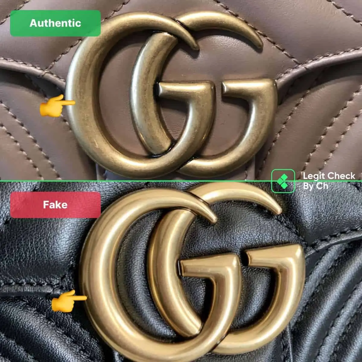 9 cách phân biệt một chiếc túi Gucci Marmont giả Hinh anh 7: 9 cach phan biet mot chiec tui Gucci Marmont gia