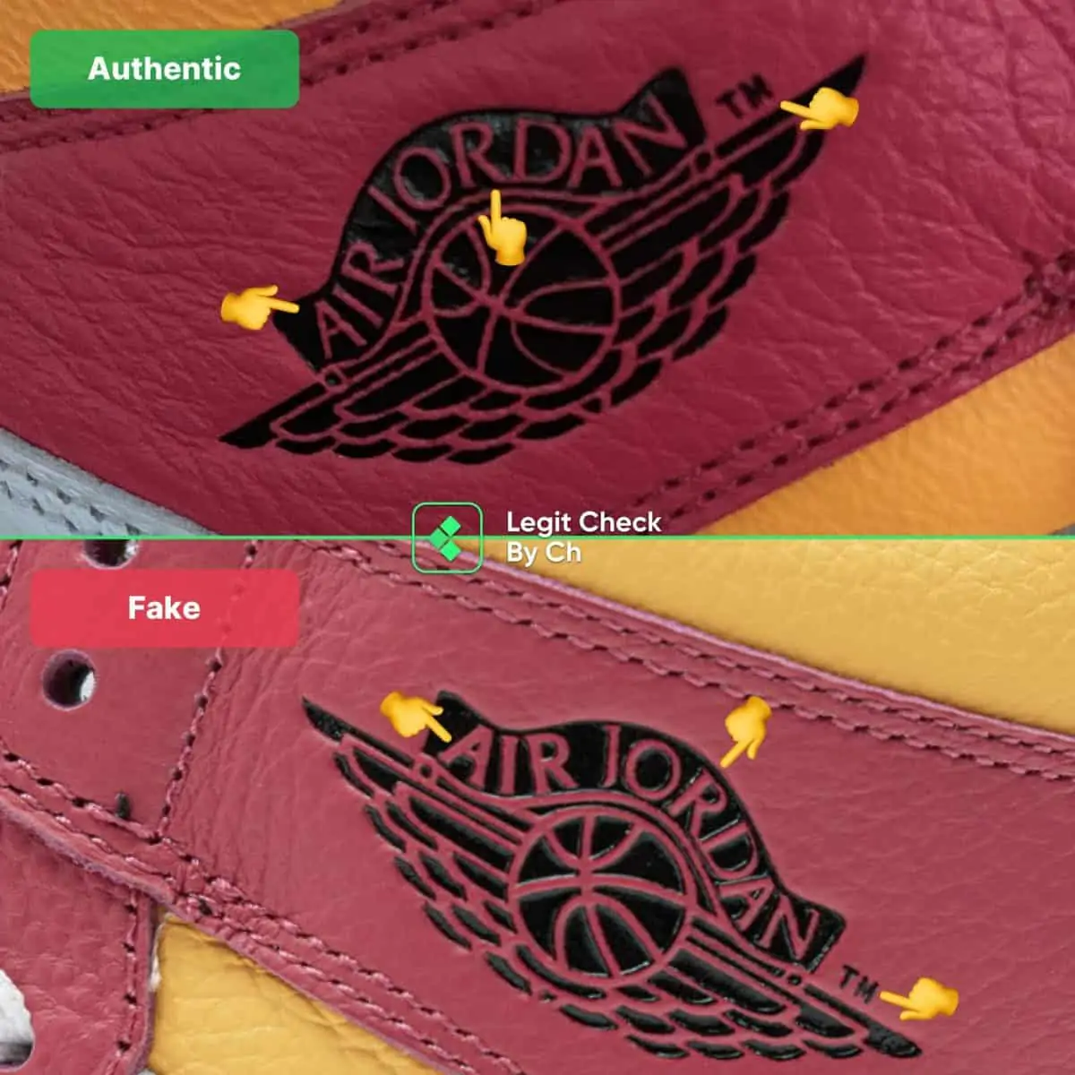 Legit check: Hướng dẫn cách phân biệt Air Jordan 1 Light Fusion Red Real và Fake Hinh anh 5: Legit check: Huong dan cach phan biet Air Jordan 1 Light Fusion Red Real va Fake